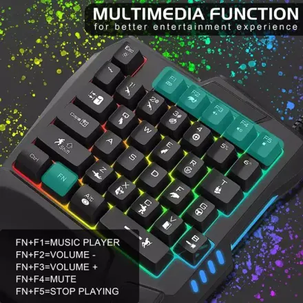 Demi Clavier Gaming K601 Rgb 35 Touches Macros Repose-poignet Usb Anti-ghosting thumbnail 3