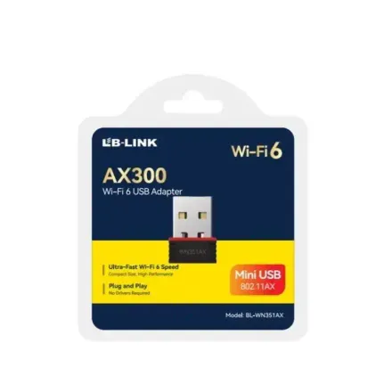 Adaptateur Wifi Usb Mini Ax300 Wifi 6 Carte Réseau Sans Fil Pour Pc Portable thumbnail 2