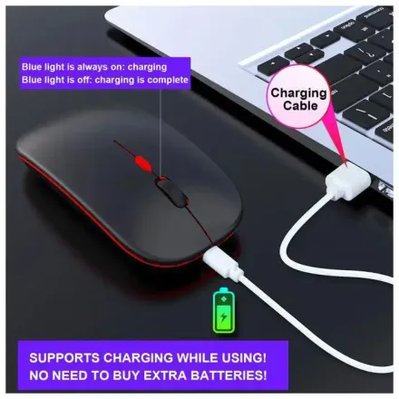 Souris Sans Fil Rgb Bluetooth Et 2.4g Rechargeable Silencieuse thumbnail 2