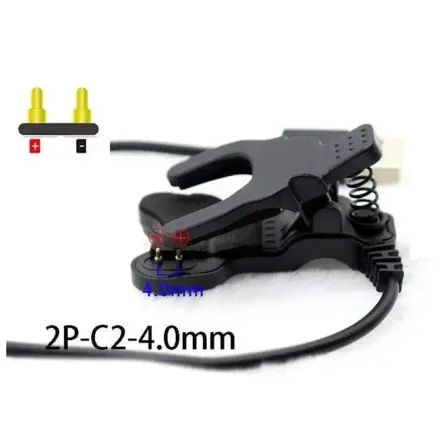 Câble De Chargeur Usb À 2 Broches,4mm, Pour Montre Connectée Clip De Chargeur, 2 Broches, Espace 4mm Hargeur De Bracelet Intelligent thumbnail 3