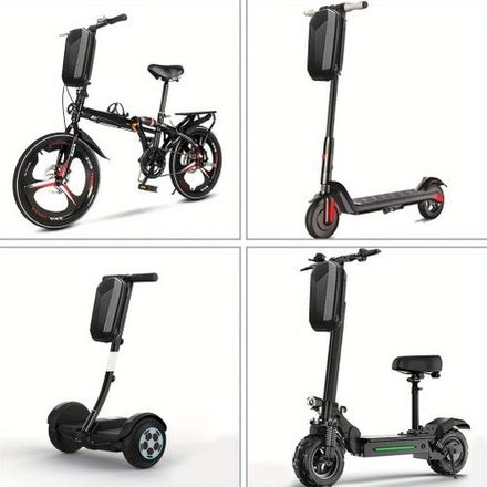 Sac De Poignée De Scooter Électrique À Coque Rigide Eva Avec Sangle D'épaule Détachable - Noir thumbnail 1