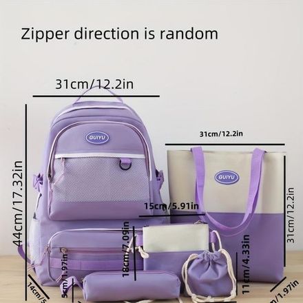 Ensemble De Sacs Pour Femme 5 Pièces - Sac À Dos, Sac Cabas, Pochette Et Accessoires thumbnail 2