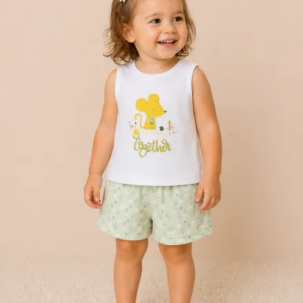 Ensemble Bébé Fille T-shirt Imprimé & Short thumbnail 1