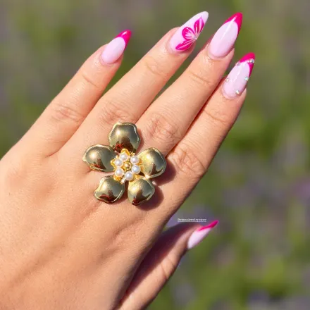Bague Fleur Perlée thumbnail 3