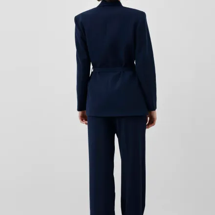 Ensemble Tailleur – Blazer Cintrée Ceinturée & Pantalon Fluide Taille Haute thumbnail 4