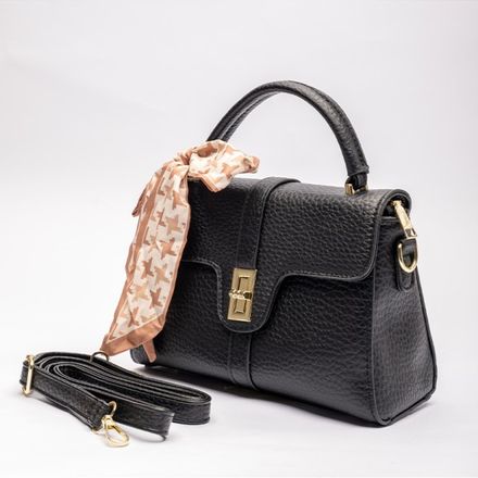 Sac à main structuré avec foulard géométrique chic thumbnail 2