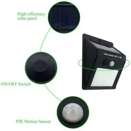 Pack De 4 Lampe Solaire 20 Led Lampe Extérieur Lumières Pour Jardin thumbnail 4