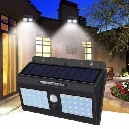 Lampe Solaire Murale 40 Led Détecteur De Mouvement Ip65 Étanche Infrarouge thumbnail 2