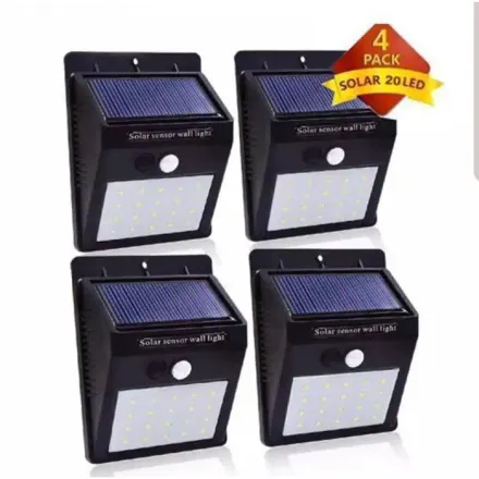 Lampe Solaire 20 Led Pack X4 Détecteur De Mouvement Économie D'énergie Installation Facile thumbnail 1