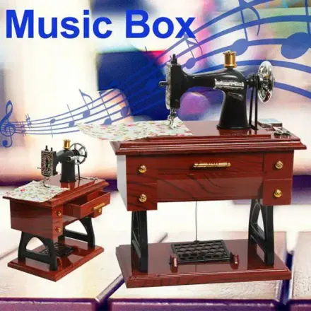 Boîte À Musique Machine À Coudre Miniature Décorative Jouet Créatif Enfant thumbnail 2
