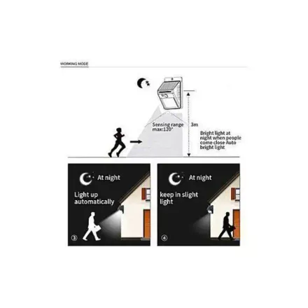Pack 6 X Lampe Solaire De Jardin Avec Capteur De Mouvement Sans Fil thumbnail 4