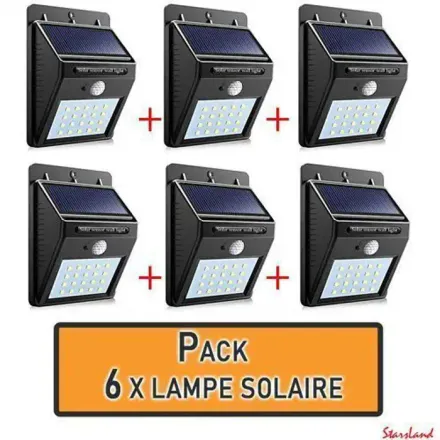 Pack 6 X Lampe Solaire De Jardin Avec Capteur De Mouvement Sans Fil thumbnail 2