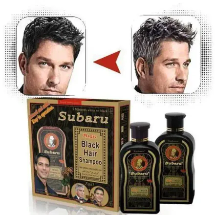 Shampoing Colorant - Subaru - Noir - 200ml X 2 - Élimine Les Cheveux Blancs - Naturel thumbnail 1