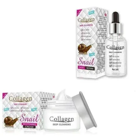 Crème Et Sérum Anti-âge - Crème+ Sérum Escargot - Hydratant - Éclaircissant - Anti-rides thumbnail 2