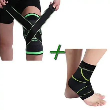 Pack Bandage De Soutien De Genou & Protège Cheville Pied Bandages thumbnail 1
