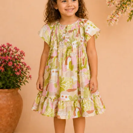 Robe Fille Imprimée – Esprit Artistique & Élégance Estivale thumbnail 4