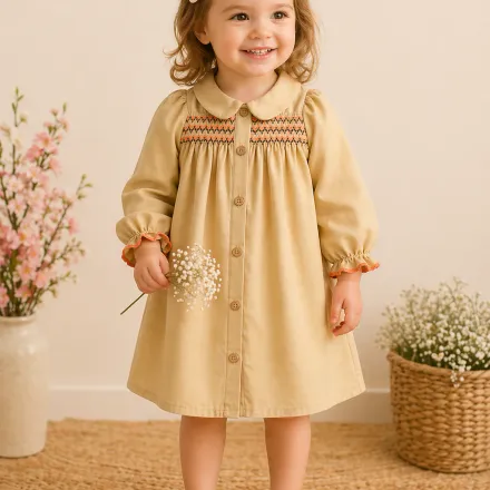 Robe Bébé Fille À Smocks Brodés thumbnail 2