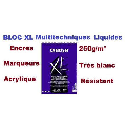 Bloc Xl Fluid Mixed Media 30 Feuilles A4 - Blanc thumbnail 1