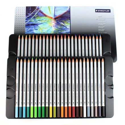 Coffret Boite Métallique 48 Crayons Couleur Aquarellable Karat Aquarelle 3,0 Mm thumbnail 3