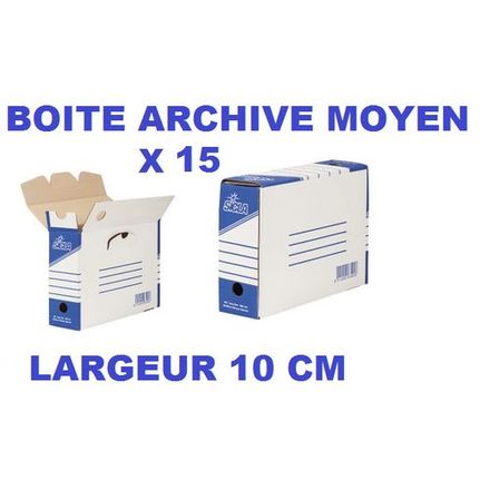 Sicla 15 Boites Archive Moyen 347x250 Dos 10 Cm Standard,carton Ondulé Blanchi,a Plat thumbnail 1