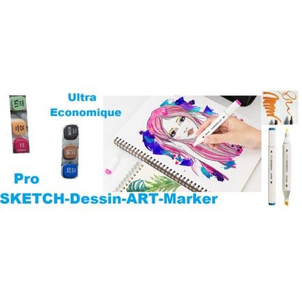 6 Pro-dessin-art-marker Découverte N°2 ,2 Pointes,hautement Pigmentés,vibrants thumbnail 2