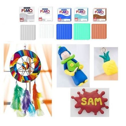 Lot 5 Pâtes Fimo Soft Set 3 – Pâte À Modeler À Cuire Au Four  thumbnail 1
