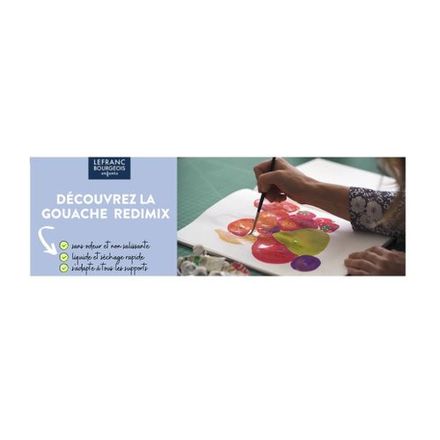 Kit 5 Bouteilles Gouache Couleurs Primaire Redimix ,3 Pinceaux,palette thumbnail 1