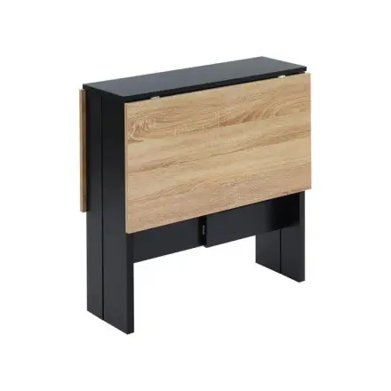 Table Pliable Juno Noir Et Effet Chêne 104cm thumbnail 2