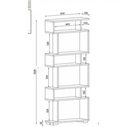 Bibliothèque A Étagères De Rangement 162 Cm thumbnail 2