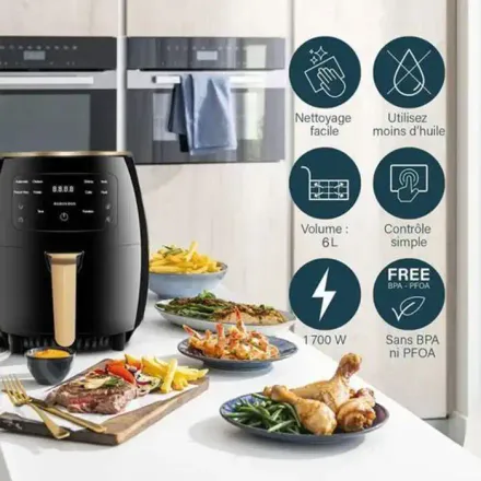 Friteuse - Sans Huile - 6l - Multicolor - Écran Tactile - Cuisine Saine thumbnail 3