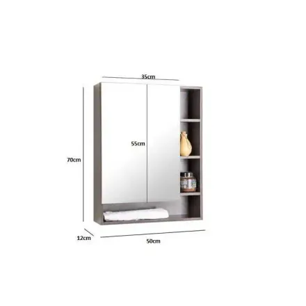 Miroirs Et Armoire De Salles De Bain À Une Porte Et Six Compartiments Chêne thumbnail 3