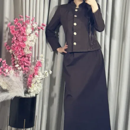 Ensemble Veste Ave Jupe En Marron thumbnail 1