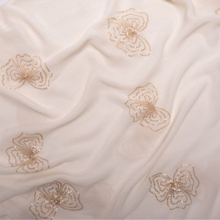 Châle Indo brodé strass uni thumbnail 2