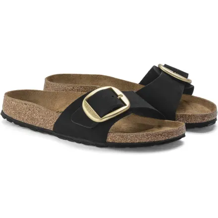 Madrid Big Buckle Nubuck Leather Black Narrow thumbnail 2