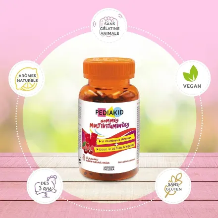 Pediakid - 60 Gommes Immunité - Formule Naturelle -goût Framboise - Contribue Au Fonctionnement Normal Du Système Immunitaire thumbnail 3