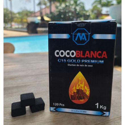 Boite De 1 Kg Ou 120 Cubes De 1,5 Cm De Chaque Cote De Charbon A Base De Coquille De Noix De Coco thumbnail 3