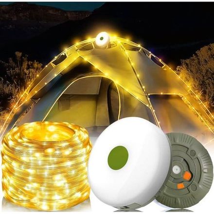 Lampe De Camping Solaire Led 2 En 1 Avec Guirlande Lumineuse, Rechargeable Et Étanche thumbnail 3