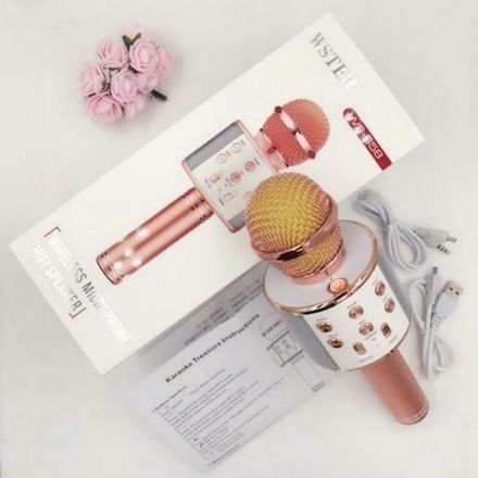 Magique Microphone Et Hautparleur Karaoké Bluetooth Sans Fil 4 En 1 thumbnail 1