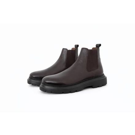 Bottines Chelsea Homme En Cuir Marron – Semelle Épaisse Antidérapante thumbnail 1