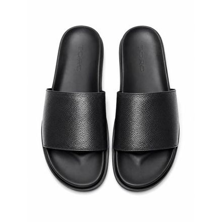 Claquettes Homme Toro En Cuir Premium Noir thumbnail 1