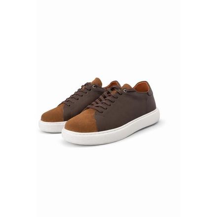 Baskets En Cuir Premium Bi-matière – Confort Et Élégance Au Quotidien thumbnail 1