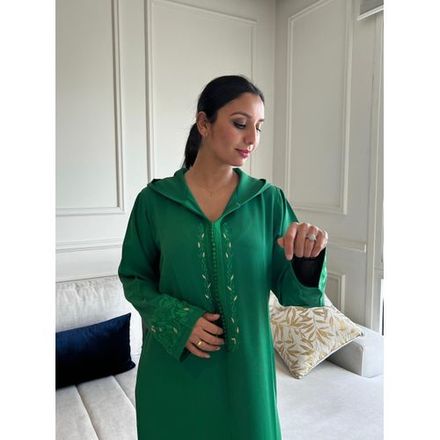Jellaba Verte Avec Broderie thumbnail 2
