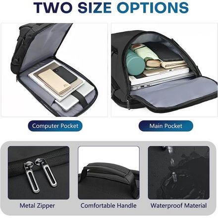 Sac À Dos De Voyage Étanche Pour Ordinateur 15,6 Pouces Avec Port De Charge Usb thumbnail 2