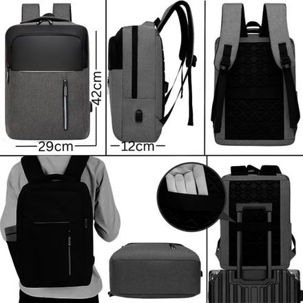 Sac À Dos Multifonction Avec Port Usb, Idéal Pour Ordinateur Portable 15,6pouces thumbnail 2