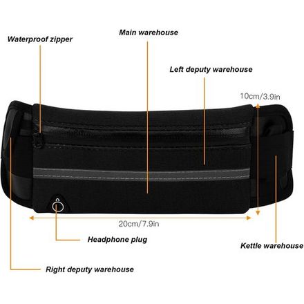 Sac De Taille De Sport Imperméable, Ceinture De Téléphone De Poitrine Décontractée, Sac Banane thumbnail 3