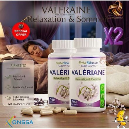 2 Bouteilles De Valériane Supplément De Sommeil 350mg thumbnail 1