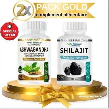 Pack Shilajit & Ashwagandha 60 Gélules – Complément Alimentaire Énergie Et Vitalité thumbnail 2