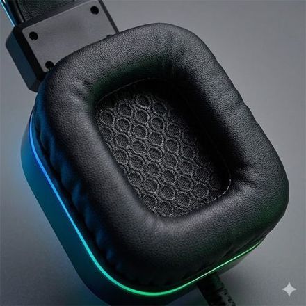 Casque Gaming Pro Surround 7.1 Design Carré Unique, Confort Pro & Éclairage Rgb +sticker thumbnail 2