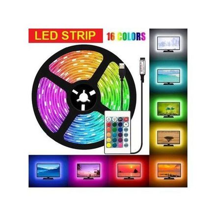 Led Strip Light 5m Flexible Étanche 16 Couleurs Haute Qualité Avec Télécommande thumbnail 1