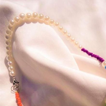 Collier Perle White & Colorful Half / Half  thumbnail 3